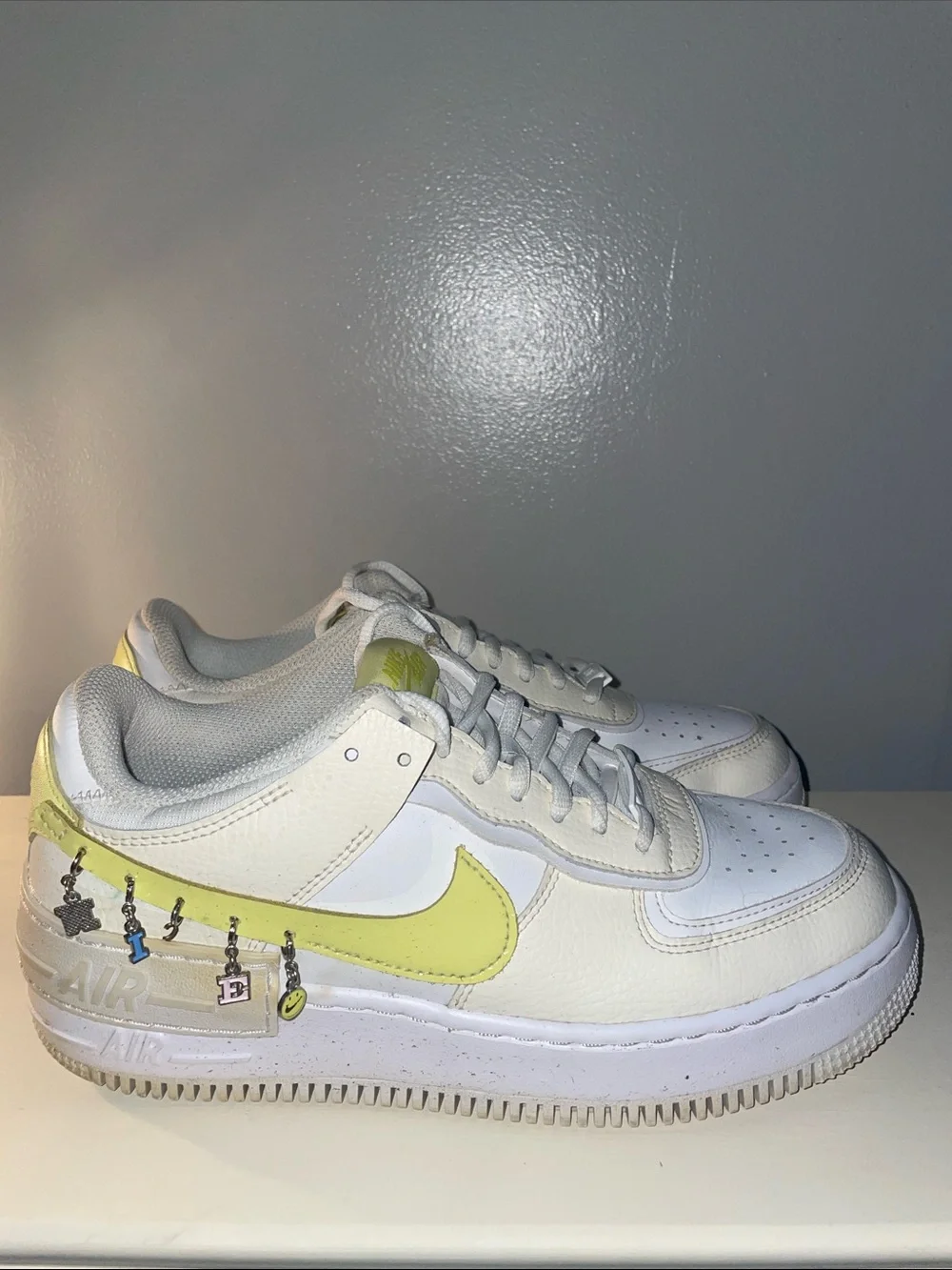 Nike Air Force 1 Shadow Barely Volt White Sneakers Women's 8.5 DJ5197-100